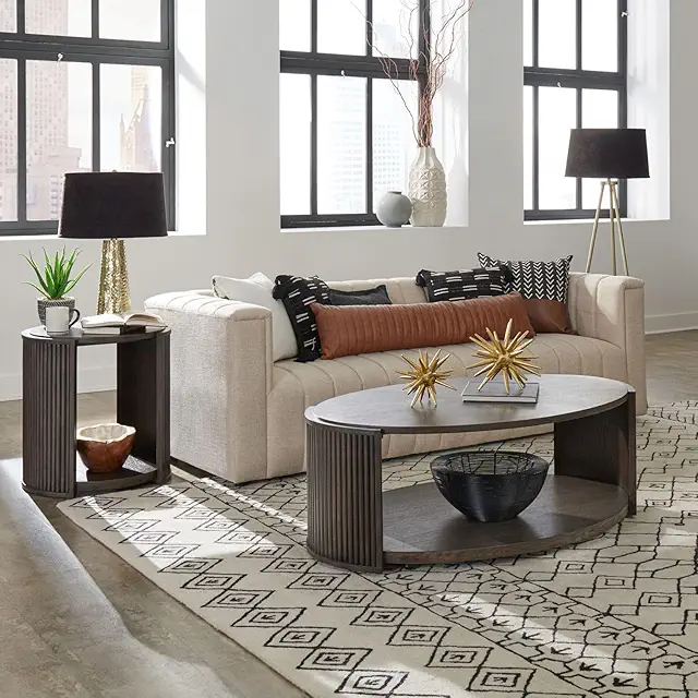 Liberty Furniture City View 3 Piece Set - Cocktail Table, End Tables for Living Room- Coffee Bean Oak Wood